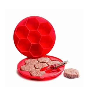 Set of 2 Silicone Burger Press and Freezer Storage Container